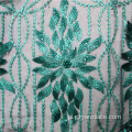 Zielona afrykańska tkanina z haftu perłowego
